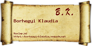 Borhegyi Klaudia névjegykártya
