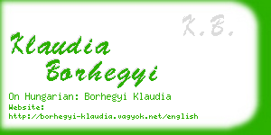 klaudia borhegyi business card